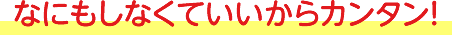 なにもしなくていいからカンタン!
