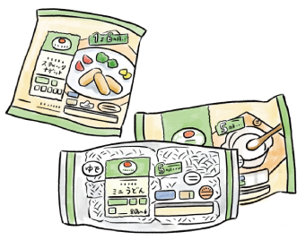 買い置きして使いたい時に使える便利な冷凍品を中心にラインアップ。常温保存食品やお出かけに便利なレトルトパウチもあります。