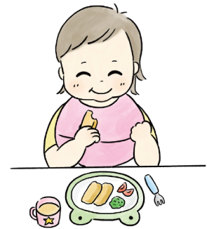 幼児食期向けは、1歳6ヵ月以降の幼児が食べやすい大きさ・食感で、やさしいうす味に仕上げています。