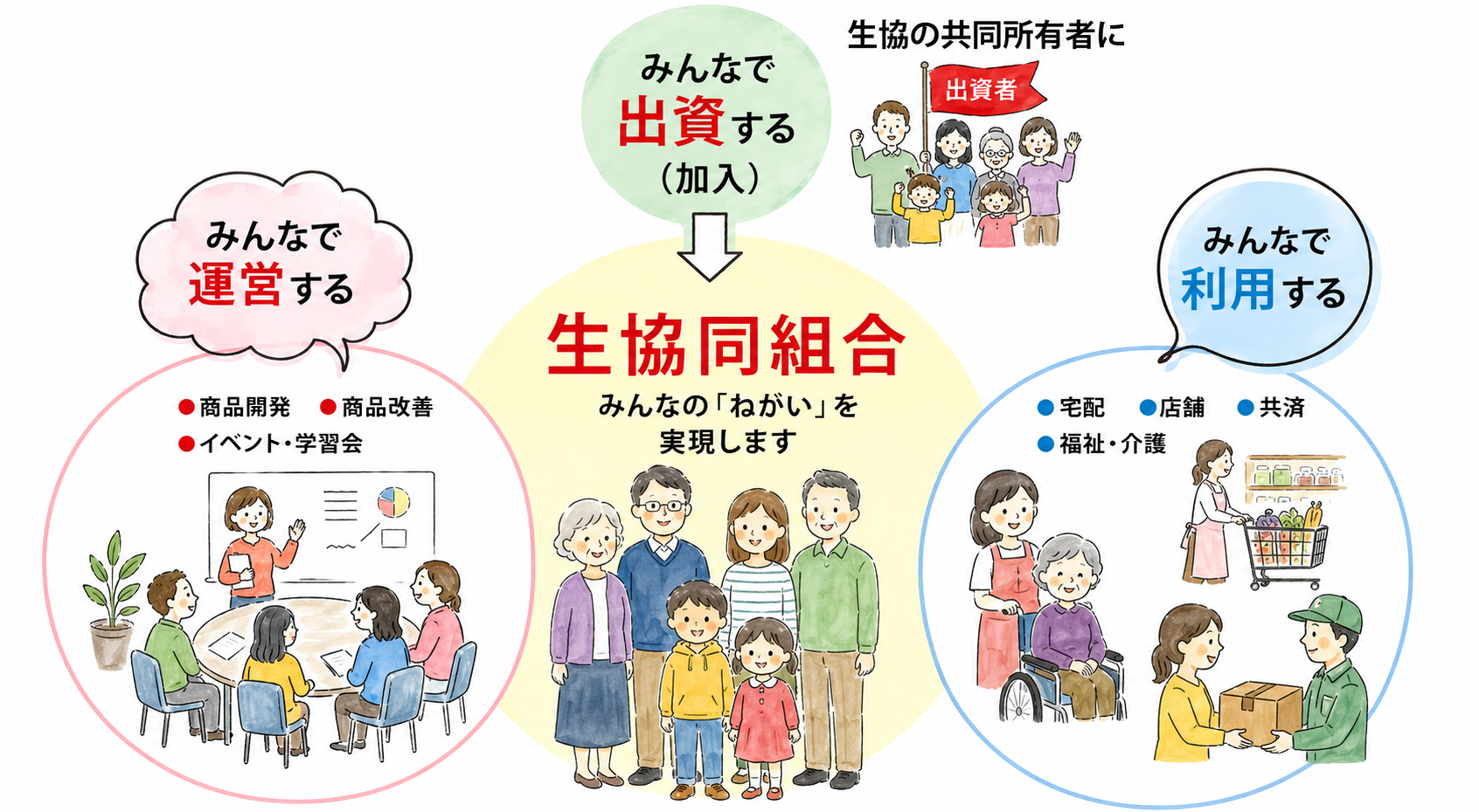 みんなで出資する・利用する・運営する
