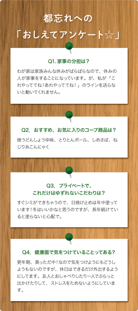 都忘れへの「おしえてアンケート☆」