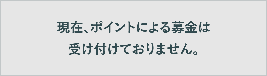 ポイントでの募金は受け付けていません