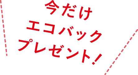 今だけエコバックプレゼント！