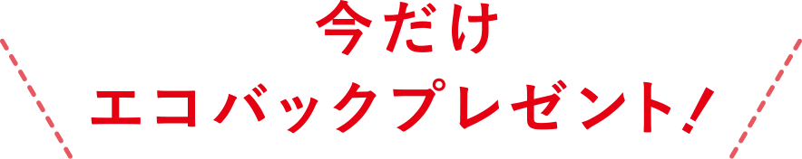 今だけエコバックプレゼント！