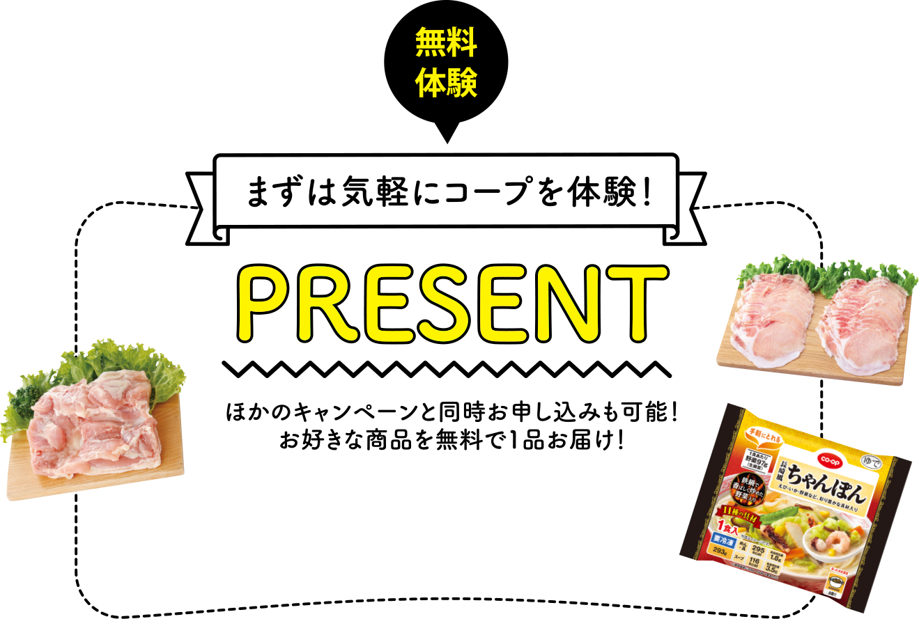 商品体験 ライフスタイル別に2,000円相当の商品が各1,000円