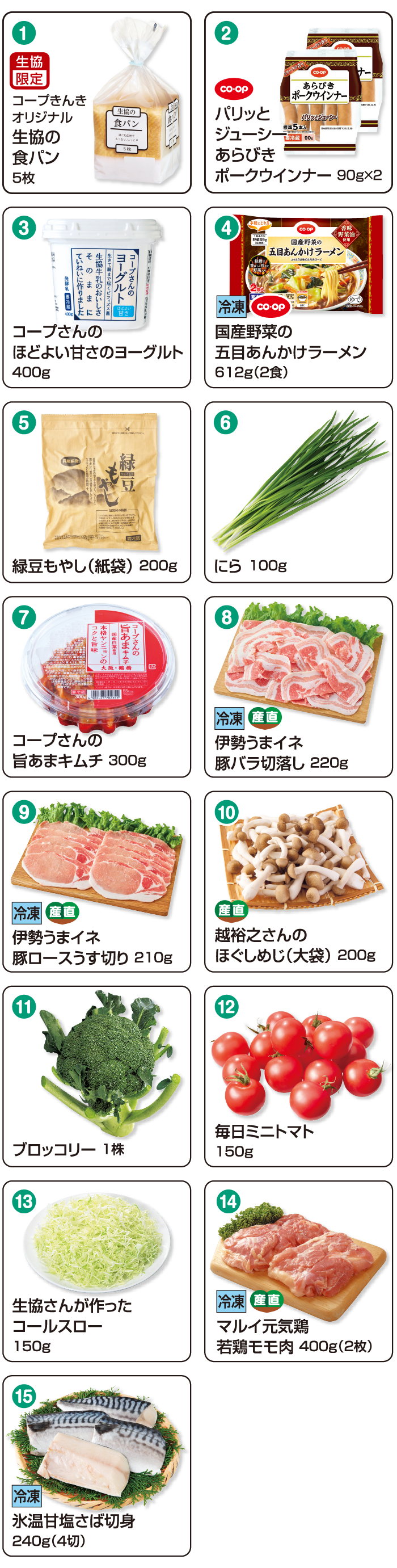 お届け商品一覧